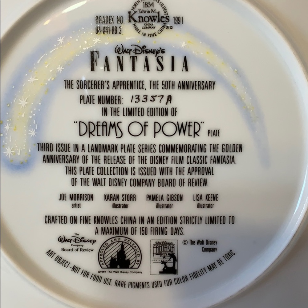 PLATE #3 Knowles Fantasia Dreams Of Power Mickey Golden Series Collectible Plate - Picture 4 of 8